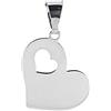 Moun Jewels Ciondolo a forma di cuore con cuoricino interno traforato con incisioni personalizzate, in argento 925 rodiato.
