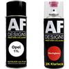 Alex Flittner Designs Bomboletta spray compatibile con Opel 11L Polarweiss Basislack Smalto trasparente 2K bomboletta spray 400ml