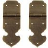 Tiazza 2 cerniere decorative in ottone puro anticato, per mobili, cassetti, porte, portagioie, colore bronzo anticato