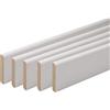 MadeInNature, battiscopa in legno bianco pre-verniciata, fabbricata in Francia, finitura arrotondata, altezza 7 cm, lunghezza a scelta (50 ml)
