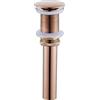 FQYEP Piletta Lavandino Senza Troppo Pieno Oro Rosa, Piletta Di Scarico Lavabo Universale, Piletta Click Clack Bidet, Scarico Tutto In Rame,oro Rosa,Nessun Foro Di Troppopieno
