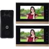 banapoy di Videocitofono, Monitor da 7 Pollici Videocitofono con Telecamera, Citofono Bidirezionale per Interni Ed Esterni per Villa, Ufficio Domestico, 1 Telecamera 2 Schermi (BLACK)