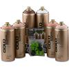 klamottenstore Set di bombolette spray Montana Gold Color Pelle Skin Make Up 6 x 400 ml incluso Level Skinny