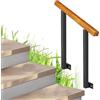 Generic Ringhiera per scale da esterno, per gradini in legno per portico da giardino, asta di supporto per corrimano di sicurezza, corrimano in ferro battuto esterno esterno per corrimano di transizione a 1-4