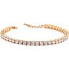 Generico Bracciale Tennis Donna In Argento 925 Placcato Oro Rosa 18kt Con Zirconi Bianchi Brillanti 3mm Misura Regolabile