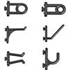 Mobila Ganci per pannello forato porta utensili e accessori tecnologici, per organizzare studio officina garage, Forme assortite, Kit 36 pezzi
