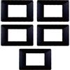 Electron 5 Placche, 3 moduli/posti, Compatibile Con Vimar Plana, colore nero nera, Placche In plastica di alta qualità, 100% compatibile con i supporti e i moduli originali