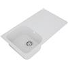 Respekta Lavello da Cucina Orlando in granito color Bianco, Lavello da Incasso con 1 vasca, dimensioni 86 x 50 cm, Lavello Adatto per Mobili Sottolavello da 45 cm di Larghezza