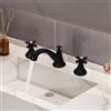 MUSESPANI Rubinetto da bagno a 3 fori, miscelatore per lavabo, per bagno, lavabo con beccuccio (nero)
