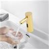 DDZcozy Rubinetto con sensore a infrarossi, per bagno, con sensore automatico, miscelatore per bagno, senza contatto, per lavabo, colore: oro