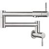 TYMYW Rubinetti Riempimento Pentole Rubinetto Lavello Cucina a Muro Pieghevole con Bracci Oscillanti a Doppio Snodo a Foro Singolo Acciaio Inossidabile,Argento Spazzolato