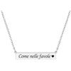 Generico Collana Personalizzata con Incisione - Acciaio Inossidabile Donna | Disponibile in Oro, Argento e Oro Rosa | Idea Regalo per Coppia, Amicizia, Anniversario (Argento)
