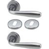 bricoleva.it Maniglie Porta Interna in Cromo Satinato Disponibile in più Varianti vendute in coppia - Maniglia Tonda Cromo Satinata per Una Porta (Clara - 1 Coppia)