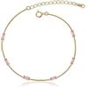 Meissa Bracciale Donna Argento 925 Bracciale tennis da donna Placcato oro Regolabile Bracciale amicizia alla moda Regalo di nozze, Oro (pietra rosa)
