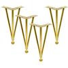 JIAOLUN123 4 Piedini per Mobili Regolabile Gambe per Mobili Gambe in Metallo Triangolare in Acciaio Inossidabile Supporto Gambe Divano Mobili Pesanti per Letti,Tavoli e al,D'oro(40cm)