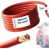 EBROM FLY Cavo auto - Cavo batteria rosso - sezione trasversale 16 mm² - metro - flessibile 90 ± 5 Shore - 99,99% rame - guaina speciale PVC FLY FLRy - Cavo di avviamento, cavo auto 16 mm2