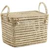 Bohome Living - Baule Contenitore in Vimini Intrecciato, Cesto Portaoggetti, Portabiancheria, Decorazione Boho Chic (45 cm)