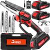 Delphi Mini motosega con batteria da 3000 mAh Motosega senza spazzole (2 x 21 V 1500 mAh) Motosega senza fili Piccola motosega a mano per tagliare alberi e arbusti Blocco di sicurezza Sega