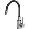 VBChome Rubinetto per lavello in acciaio inox, flessibile, girevole a 360°, in acciaio inox, rubinetto da cucina, monocomando, miscelatore per lavello a freddo, caldo