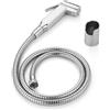 Inbagno Set Doccetta Bidet Cromata Con Pulsante On/Off E Supporto A Muro