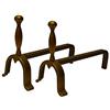 Salone Negozio on line COPPIA ALARI CAMINO BRUCIALEGNA OTTONE BRUNITO ART.2151B