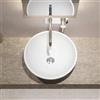Parama Lavabo da Appoggio Senza Troppo Pieno 41x41x16 cm Tondo in Ceramica Bianco Lucido per Mensole da Bagno Sospese