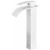 Generico Rubinetto Bagno Lavabo Miscelatore Lavabo Rubinetto per Lavabo Cascata Alta Bocca Larga Maniglia Singola Alto Rubinetto Caldo E Freddo in Ottone Bianco Alto Lavabo Rubinetti Bagno