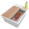 PRIMAGRAN Lavello da Cucina Bianco 38x53cm, Lavandino in Granito a 1 vasca + Sifone Classico, Lavabo da Cucina Incasso al Mobile 40cm - Oslo Pocket S036