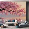 Generico Carta da Parati Fiori di Ciliegio, Fotomurale Lago Giapponese Paesaggio per Camera da Letto Decorazioni Parete, Carta Parati Effetto Decorativi Wallpaper, 250 x 175 cm D&O22