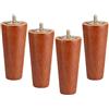 JIAOLUN123 4 Gambe per Mobili in Legno Piedini per Mobili in Conico Cabinet Cono Dritto Piedi del Divano Tavolo Letto Armadio Cabinet Armadietto Guardaroba Vite M8,Colore Noce(12cm)