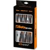 Beta 1208E/RTX-D7 - Set 7 Giraviti Evox Tamper-Resistant Torx®, Cromo con Punte Nere, Impugnatura Bi-materiale Ergonomica, Misure T9-T30 - Utensili Professionali