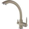 YWJFSA Rubinetto 3 Vie per Depuratore Rubinetto Lavello Cucina Acqua Calda E Fredda E Doppia Maniglia,Beige