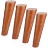 JIAOLUN123 4 Gambe per Mobili In Legno Massello Piedini per Mobili in Cono Obliquo Piedino di Sostituzione Gamba del Tavolo Piedi del Divano,Con Piastra di Montaggio e Viti,Colore Noce(25cm)