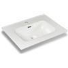NORBE Lavabo ad Incasso (60x46 cm) in Ceramica | Lavandino Design Moderno vasca rettangolare | Finitura Bianco Lucido | Lavamani senza Piletta| Bacinella Sanitari Bagno (Vasca Quadra, 60x46 cm)