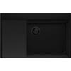 PRIMAGRAN Lavello da Cucina Tutto Nero 78x50cm, Lavandino in Granito a 1 vasca + Set di accessori, Lavabo da Cucina Incasso al Mobile 80cm - Oslo Top S629