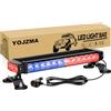 YOJZMA Barra Luci Strobe di Emergenza Tetto da 15 Pollici 30 LED, Faro di Avviso Sicurezza Lampeggiante Doppia Faccia con Base Magnetica per Spazzaneve, Camion, Veicoli Edili (Rosso/Blu)
