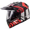 LS2 Casco cross pioneer xtreme nero opaco rosso taglia XS