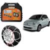 Italfodere Catene da Neve 7 mm Compatibile con Fiat 500 175/65 R14, 185/55 R15, 195/45 R16 Omologate TUV e GS Onorm Speciale Maglie Rinforzate Antislittamento Massima Aderenza (Gruppo 50 175/65 R14)