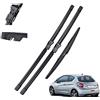 TGCXHRF Tergicristalli Set di spazzole tergicristallo anteriori e posteriori per Peugeot 208 2012-2018 Spazzole per parabrezza parabrezza 26 + 16 + 14