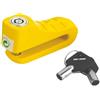 BCR COMPONENTS BCR Lucchetto bloccadisco giallo/arancio. Bloccadisco moto lucchetto con chiave tonda, custodia e perno da 10 mm. Blocca disco protezione antifurto per moto. Antifurto per moto.