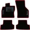 QUEMAR Tappetini Auto compatibili con Seat Leon IV KL anche eTSI dal 2020/ Kit Tappeti Moquette e Gomma su Misura (Set 2 Anter.+ 2 Poster.) / Ricami e Colori Personalizzati (2 Ricami, Bordo Rosso)