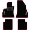 QUEMAR Tappetini Auto per 500L 2012-2022, Bordo Rosa, 2 Ricami | Kit Tappeti Moquette e Gomma su Misura / Set 2 Anteriori + 2 Posteriori / Ricami e Colori Personalizzati / Antiscivolo