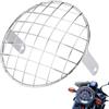 Niiyen Coprilampada per faro del motociclo, 7 paralume a griglia modificato per moto, universale per moto da 7 con griglia per faro anteriore, maschera per montaggio laterale per Cafe Racer(D'argento)