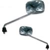 FAR COPPIA SPECCHIETTI RETROVISORI PER SCOOTER PIAGGIO BEVERLY 500 2003 CROMO CROMATO FAR