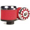 MALOSSI Filtro aria da corsa E13, 25° per carburatore PHBH 28/30/TMX 27/30/PWK 33/35, attacco: 42/50/58,5mm, L 95mm, filtro: rosso, cappuccio: cromato MALOSSI Filtro aria da corsa E13, 25° per