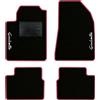 QUEMAR Tappetini Auto per Alfa Romeo Giulietta, Bordo Fucsia, 2 Ricami | 2010-2016 / Kit Tappeti Moquette e Gomma su Misura / Set 2 Anteriori + 2 Posteriori / Ricami e Colori Personalizzati