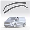 Modifycar - Set di 2 deflettori anteriori per finestrini auto, compatibili con Ford Transit Custom | Dal 2024+ | 2 pezzi | Colore fumoso scuro