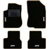 QUEMAR Tappetini Auto per Peugeot 208 I, Bordo Beige, 4 Ricami | 2012-2019 / Kit Tappeti Moquette e Gomma su Misura / Set 2 Anteriori + 2 Posteriori / Ricami e Colori Personalizzati
