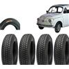 Deestone EGH12TYD Kit 4 Pneumatici 125-12C RINFORZATI 8PR 81J TUBELESS TL per Ape P I A G G I O E Vecchia F I A T 500 Epoca Ruote GOMME COPERTONI