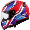 LS2, Casco Moto Integrale RAPID II FLITZ Gloss White Blue Red, M